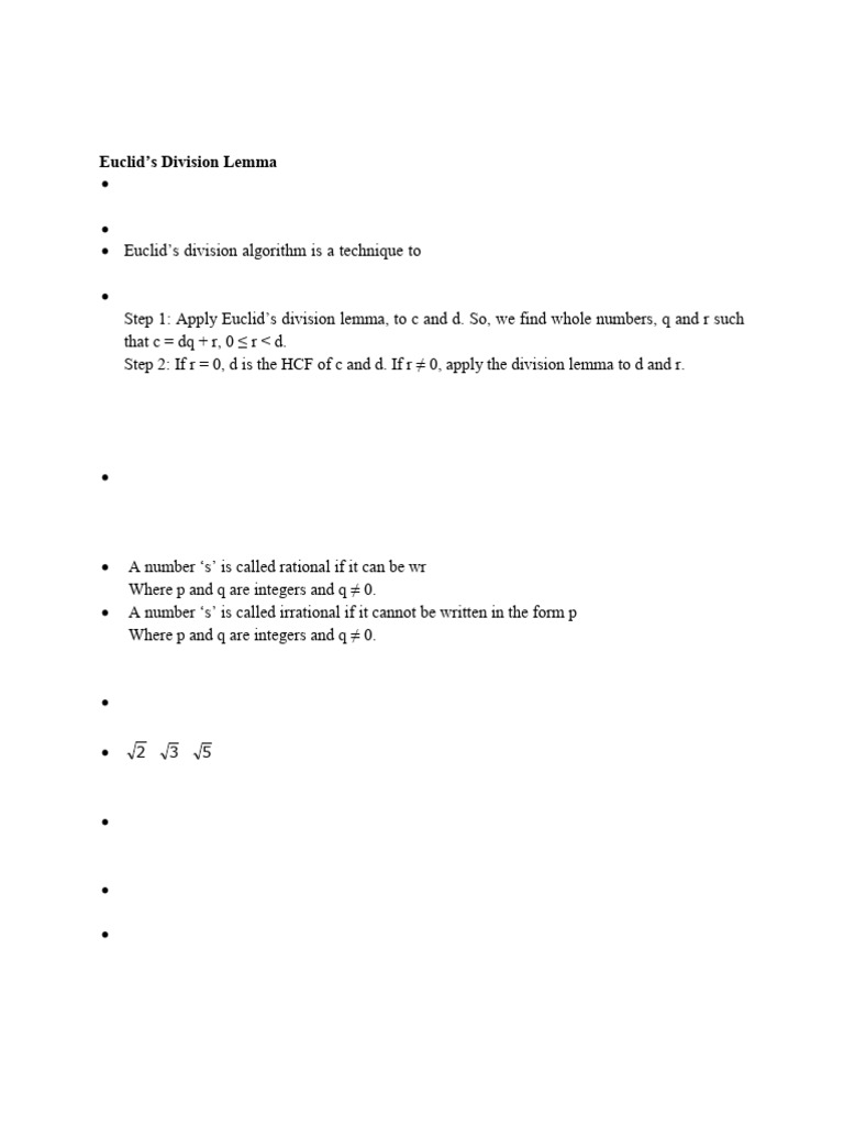 Chapter 1 - Real Numbers Revision Notes | PDF