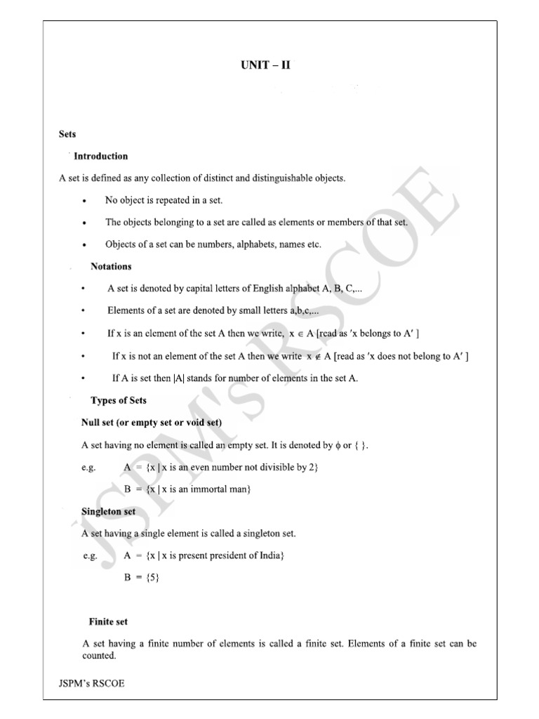 Unit-II Set, Relations and Functions | PDF | Algebra | Arithmetic
