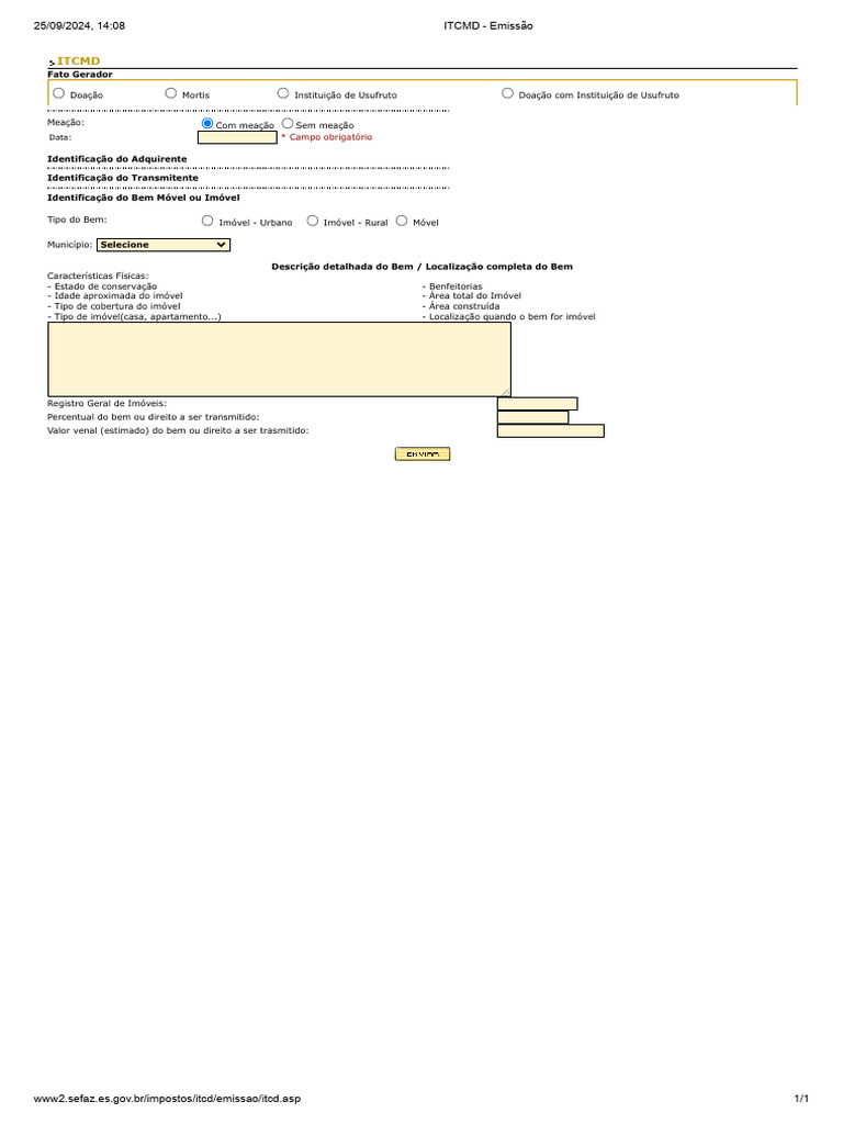 ITCMD: Guia de Emissão e Requisitos | PDF