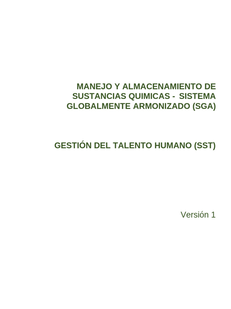 Manejo Seguro de Sustancias Químicas SGA | PDF | Residuos