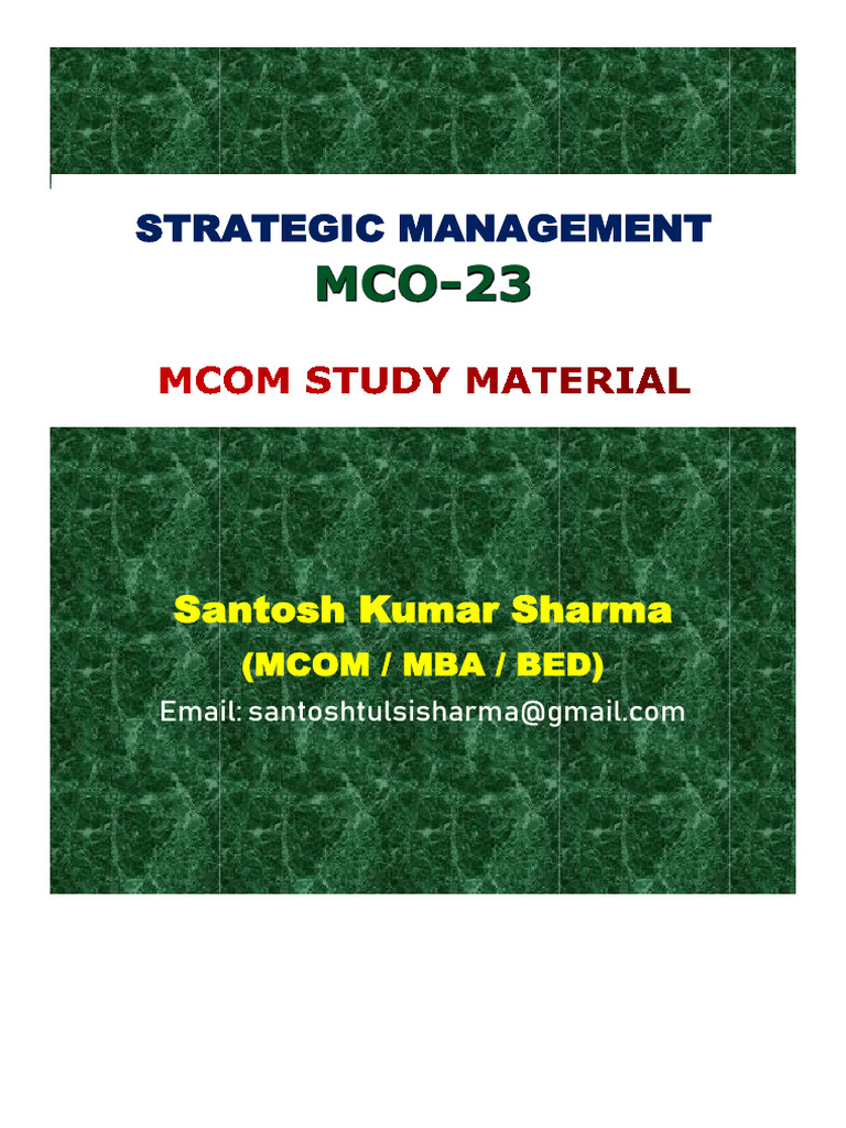 MCO-23 Strategic Management Overview | PDF | Strategic Management | License