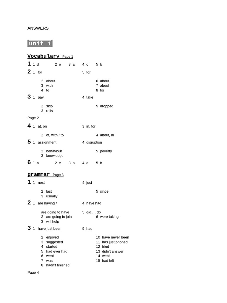 Vocabulary and Grammar Exercises | PDF
