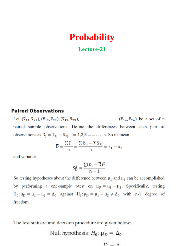 Probability 21 EEE | PDF