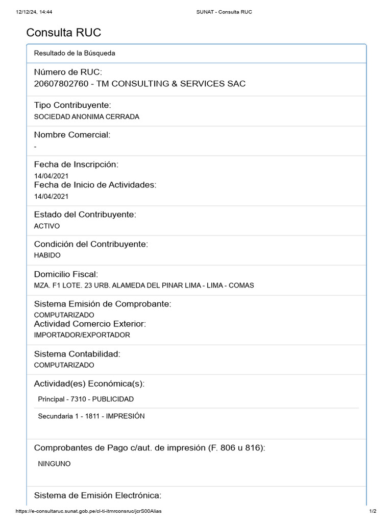 Consulta RUC - RNP - Merged | PDF | Industrias de servicio