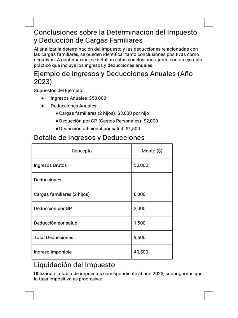 Impuestos y Deducciones Familiares | PDF | Impuestos | Razonamiento ...