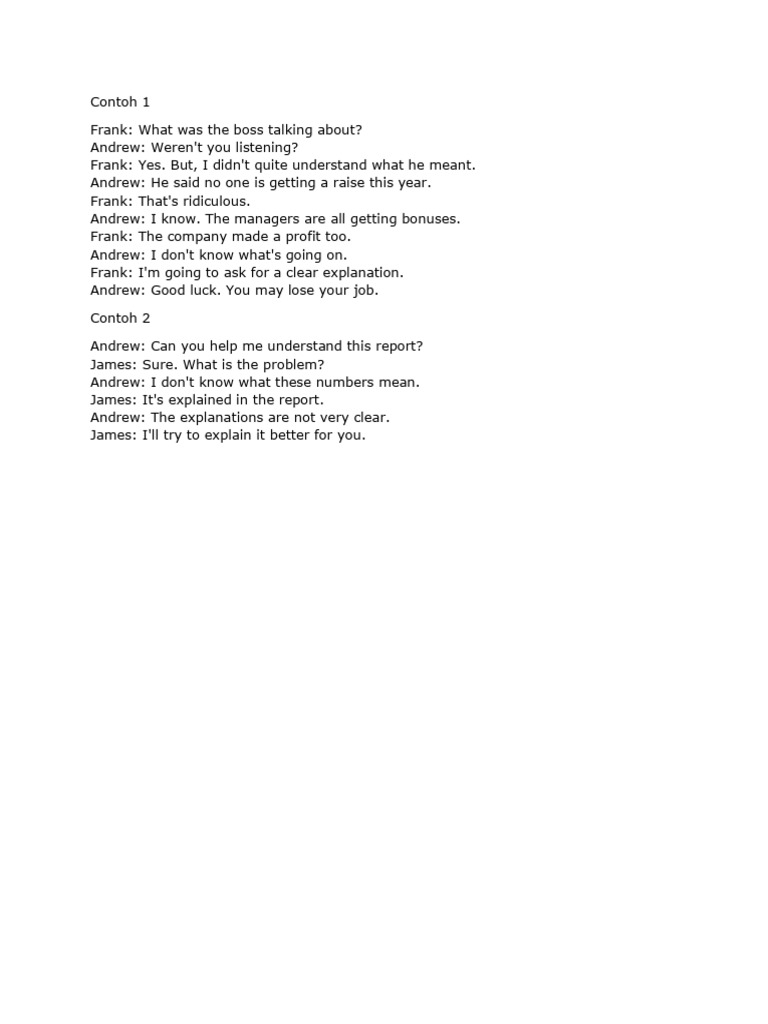 Short Conversation 1 | PDF