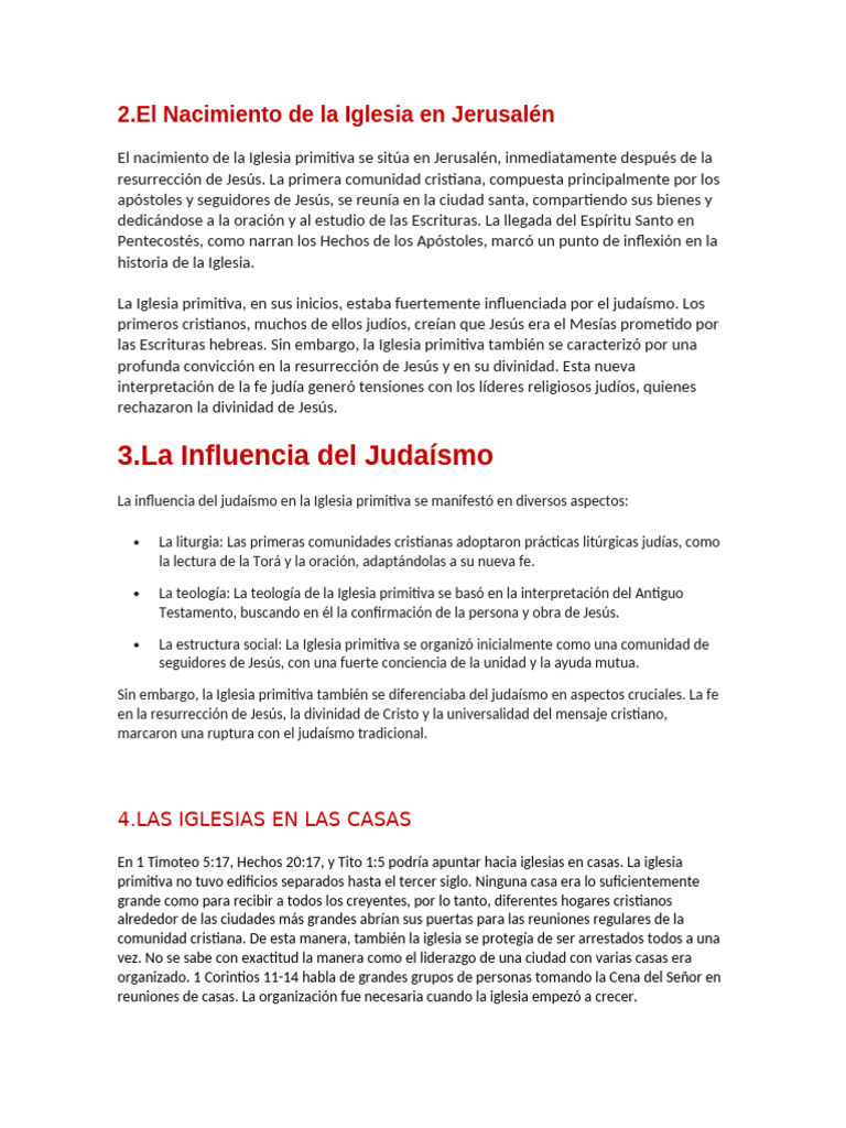 Nacimiento de la Iglesia en Jerusalén | PDF | Iglesia cristiana ...