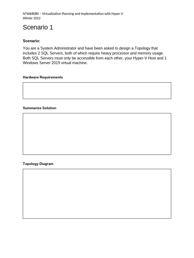 Virtualization Planning Scenarios | PDF