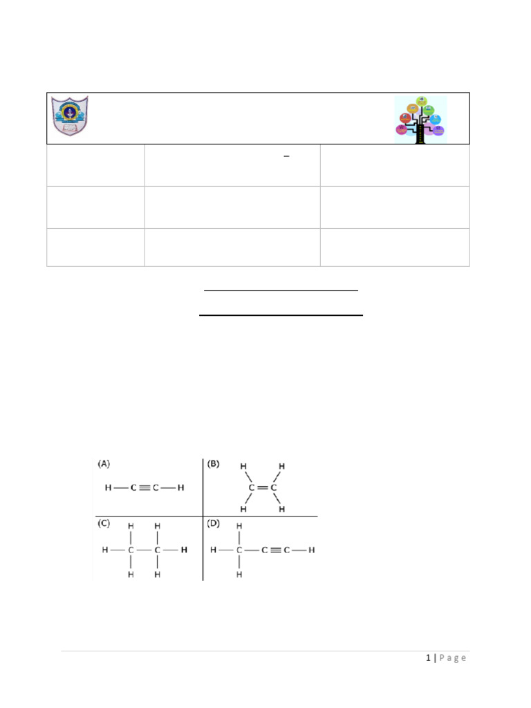Carbon and Its Compunds Worksheet | PDF | Chemical Compounds | Molecules
