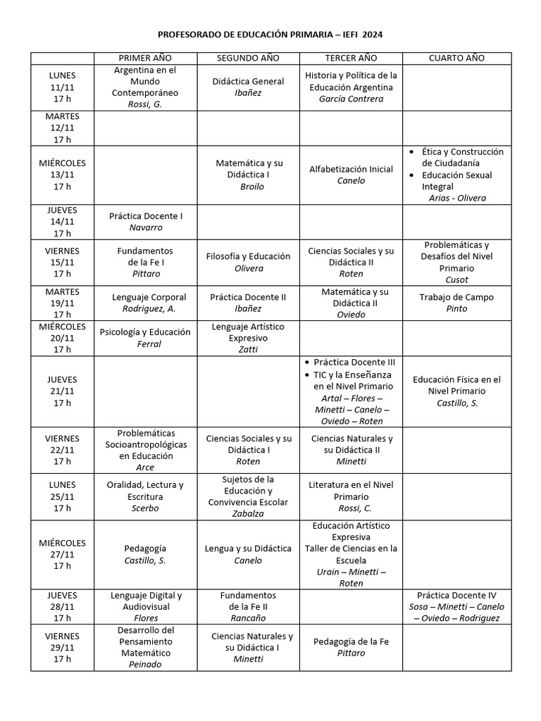 Plan de Estudios IEFI 2024 Educación Primaria | PDF | Maestros ...