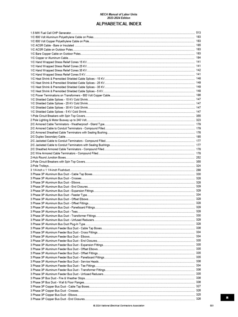 NECA Labor Units Manual 2023-2024 | PDF | Electrical Wiring ...