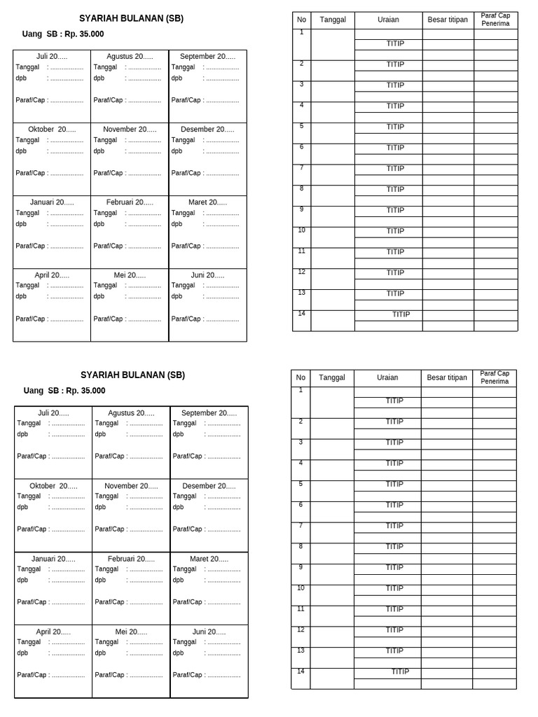KARTU SYARIAH RA | PDF