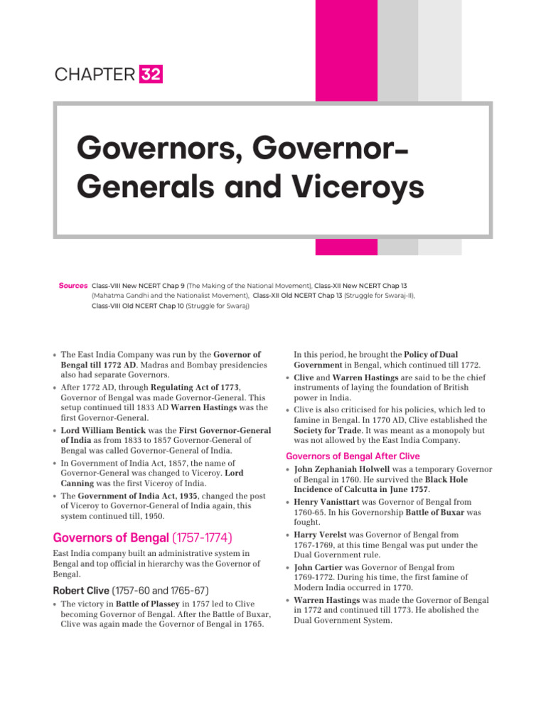 Gov General Arihant notes | PDF | Partition Of India | British Raj