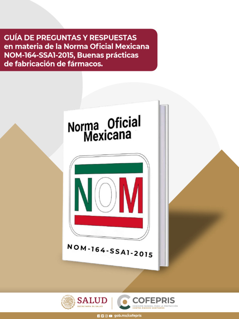 Guia NOM 164 Preguntas y Respuestas FINAL | PDF | Medicamentos con ...