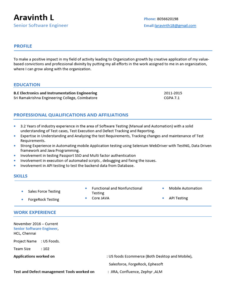 Software Testing Expertise of Aravinth L | PDF | Selenium (Software ...