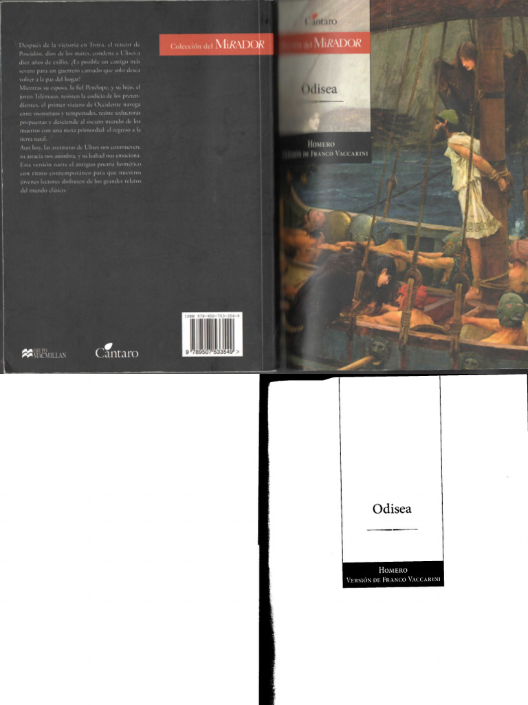 La Odisea Homero Versión De Franco Vaccarini Ed Cántaro Pdf