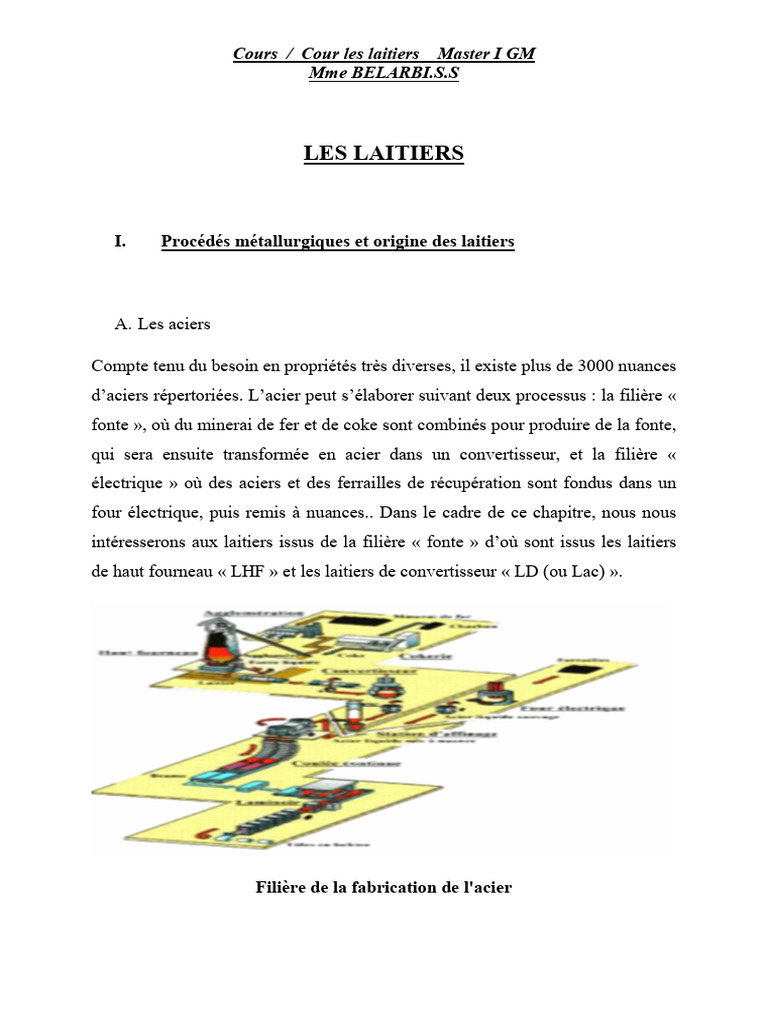 Les Laitiers en Métallurgie de l'Acier | PDF | Acier | Haut fourneau