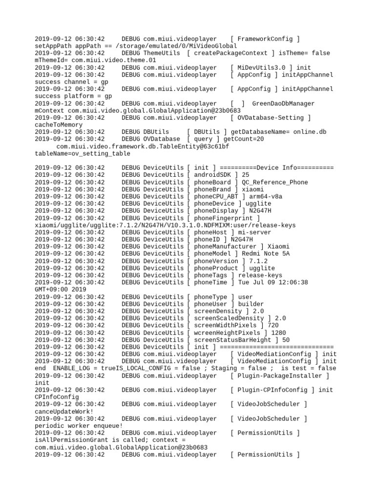 Xiaomi MiVideo Player Debug Log | PDF | Computing | Hypertext