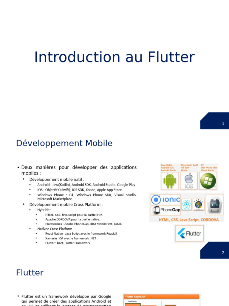 Introduction au développement Flutter | PDF | Application mobile ...