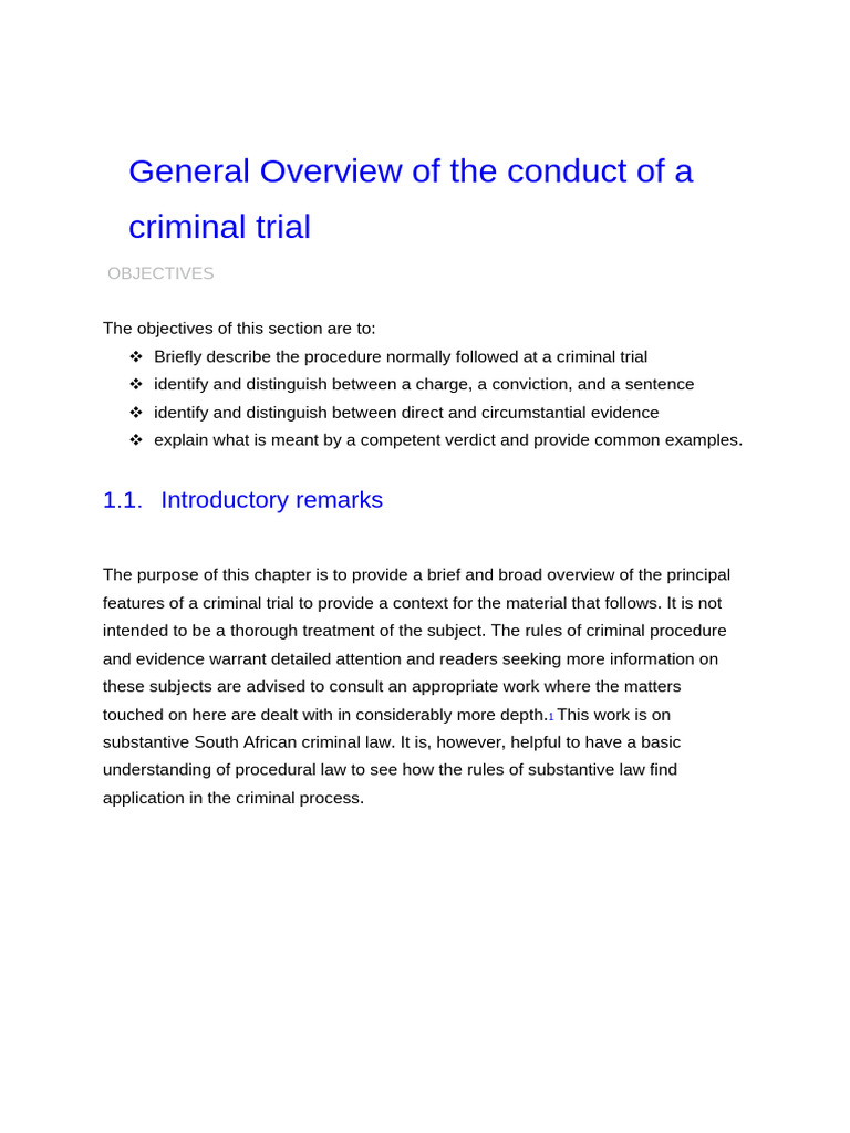 General Overview of A Criminal Matter | PDF | Plea | Criminal Procedure ...
