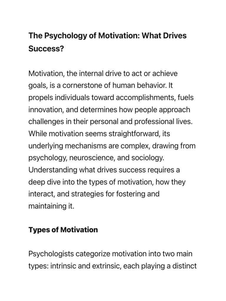 psych of success | PDF | Motivational | Motivation