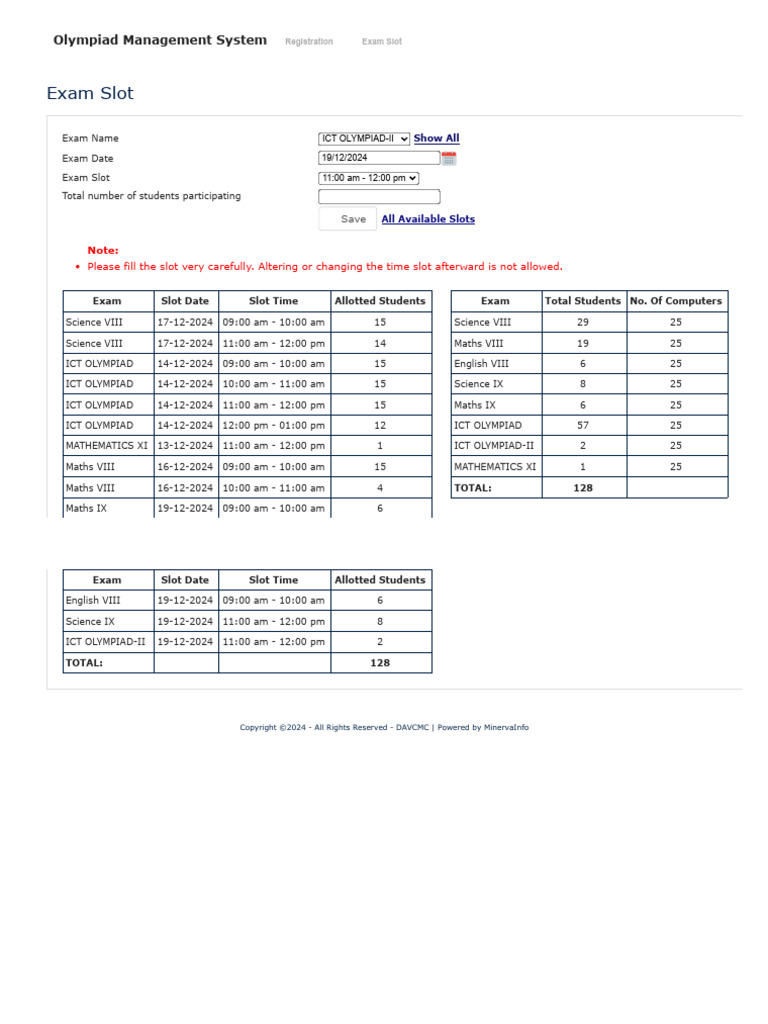 ICT Olympiad Exam Schedule 2024 | PDF