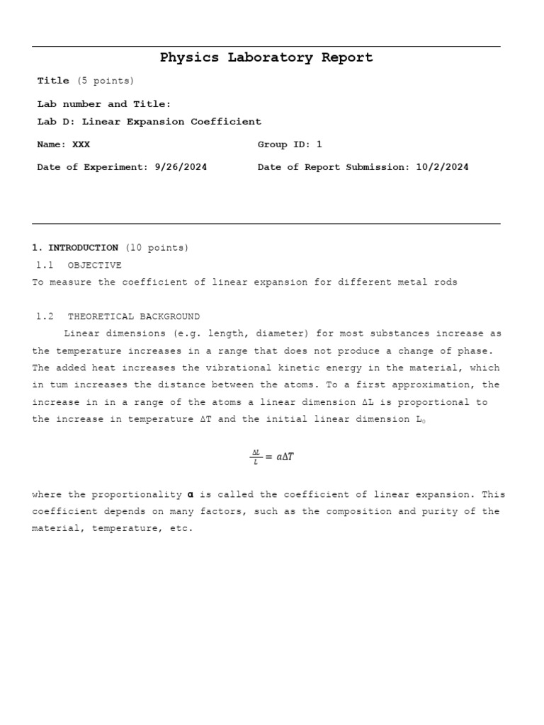 SCRIBD - Linear Expansion Coefficient | PDF | Thermal Expansion ...
