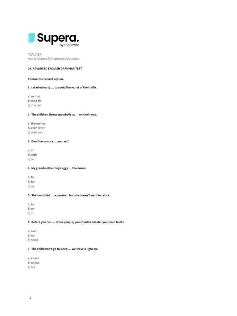 C1+GRAMMAR+TEST+04 | PDF