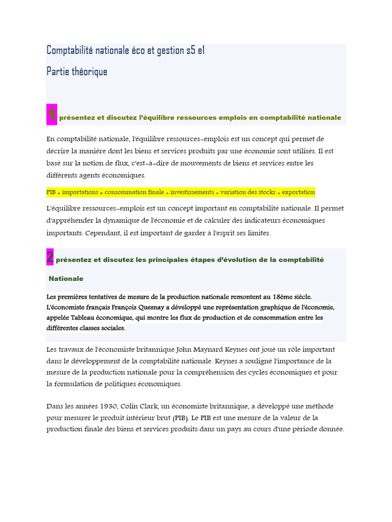 Équilibre ressources-emplois en comptabilité | PDF | Comptabilité ...