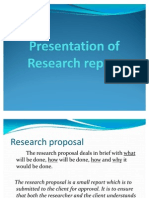Presentation of Report