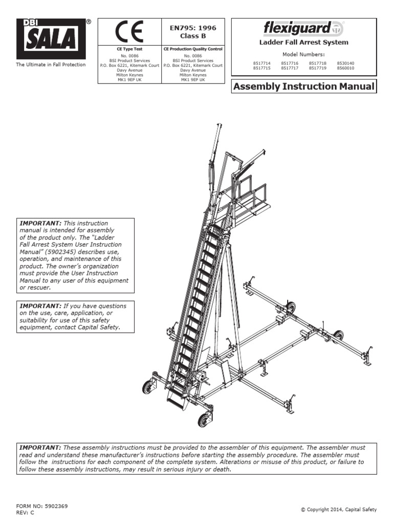 Ladder Fall Arrest System Assembly Guide | PDF | Screw | Crane (Machine)