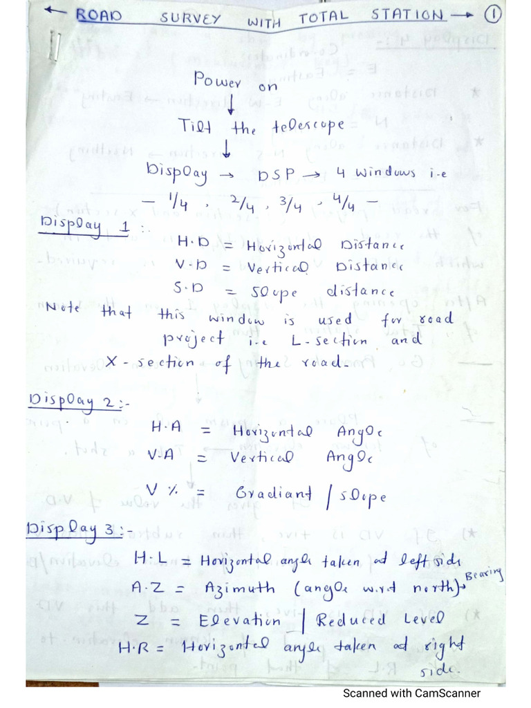 Total Station Notes | PDF