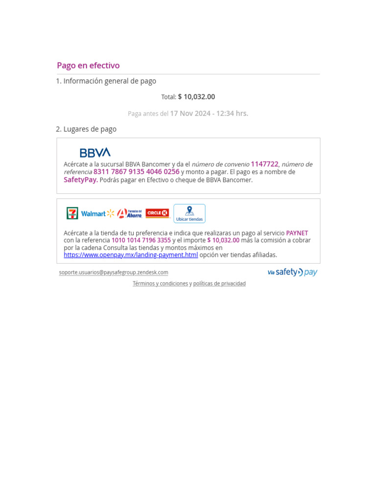 Guía de Pago en Efectivo SafetyPay | PDF
