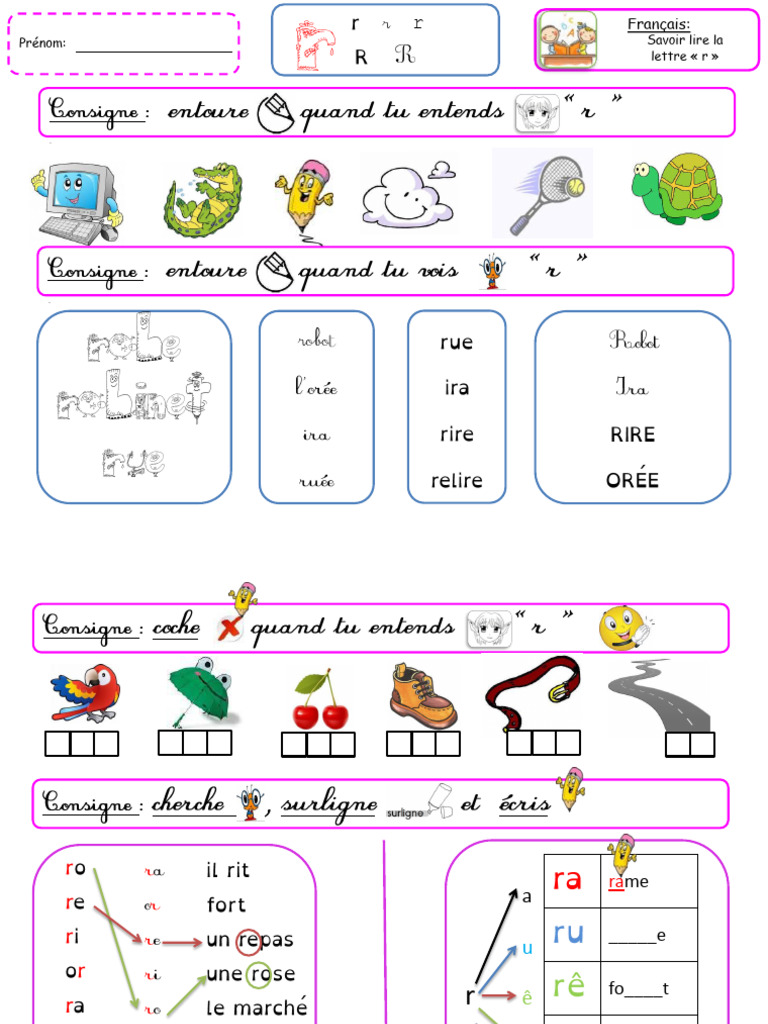 Apprentissage de la lettre « r » | PDF