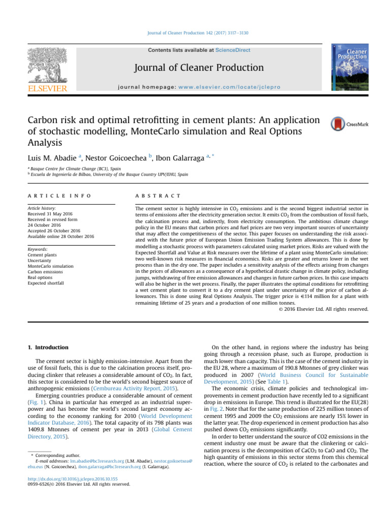 Carbon Risk in Cement Plant Retrofits | PDF | Cement | Carbon Capture ...