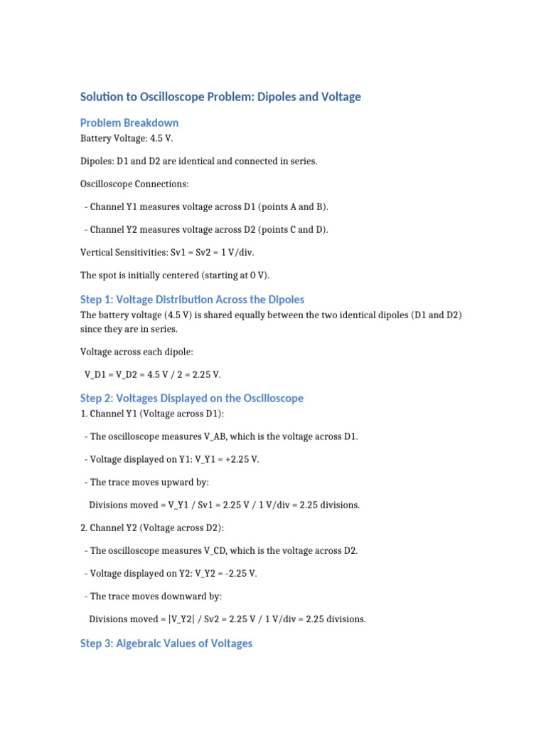 Oscilloscope Voltage Analysis of Dipoles | PDF
