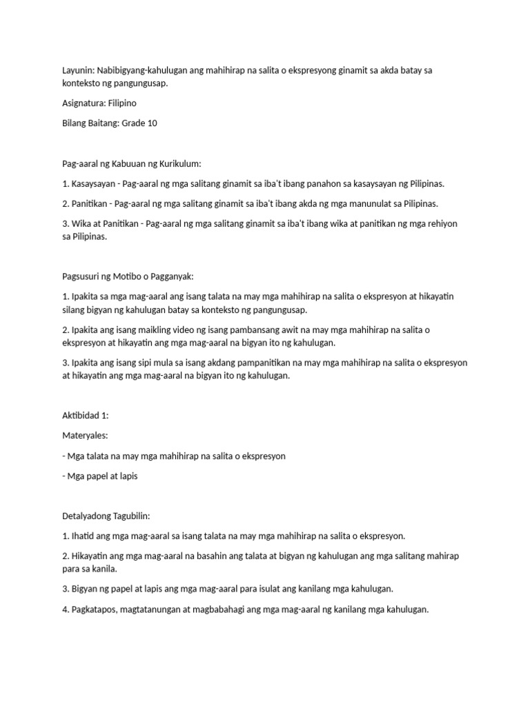 Layunin | PDF