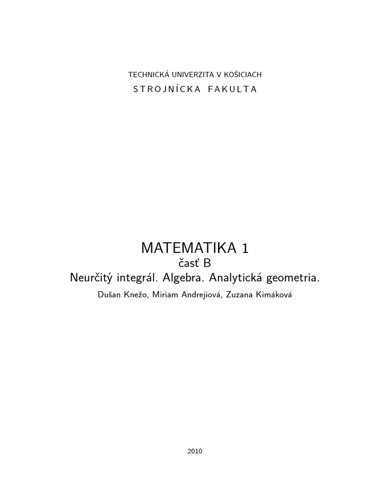 Matematika 1 B | PDF