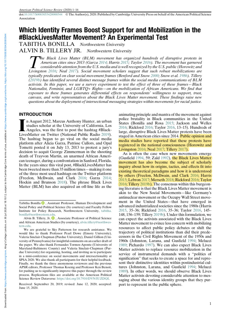 Which identity frames boost support for and mobilization in the