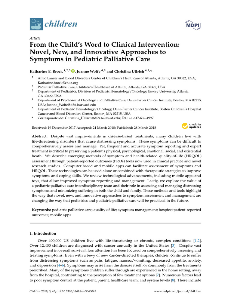 Innovative Pediatric Palliative Care Approaches | PDF | Palliative Care ...