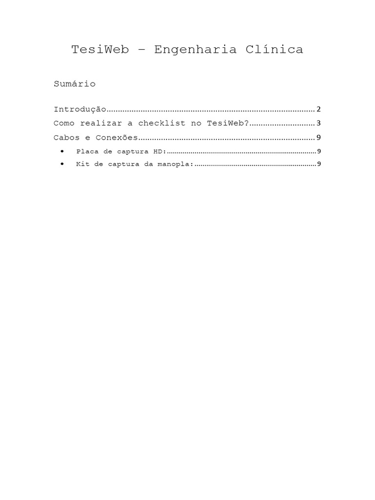 Como Realizar A Checklist No TesiWeb | PDF | HDMI | Informática