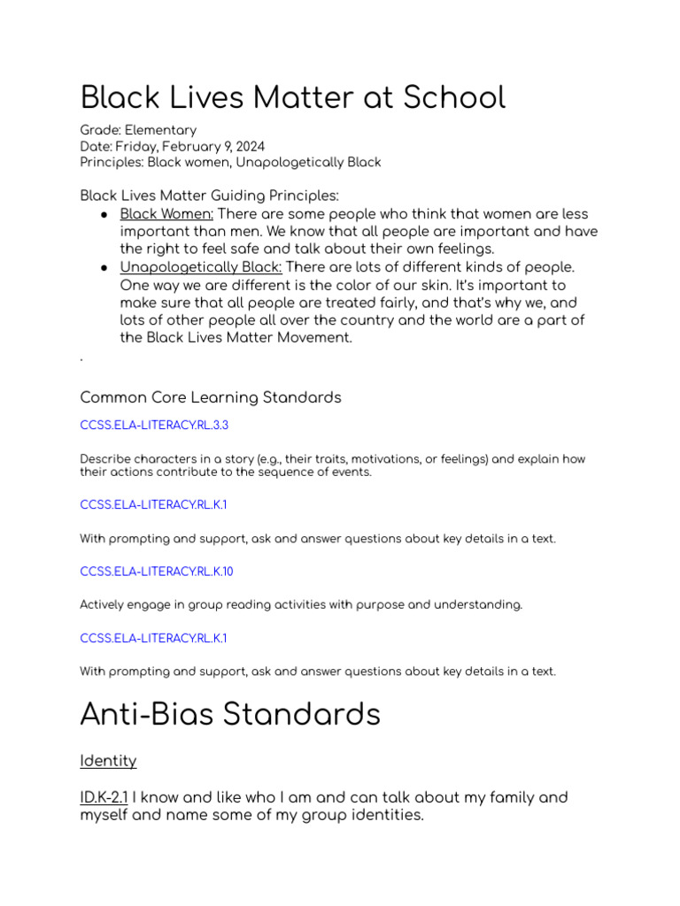 Day Five BLM at School 2024 | PDF
