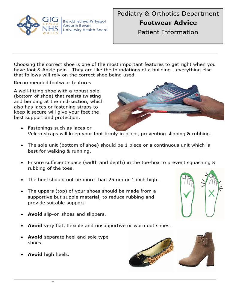 Choosing Comfortable Footwear for Pain | PDF | Shoe | Foot