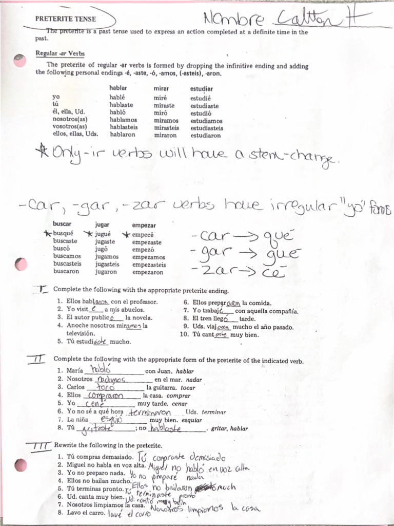 WHAT TENSE IS PRETERITE visual data 5
