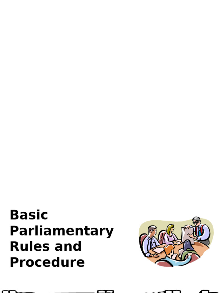 Basic Parliamentary Rules And Procedure Pdf Agenda Meeting