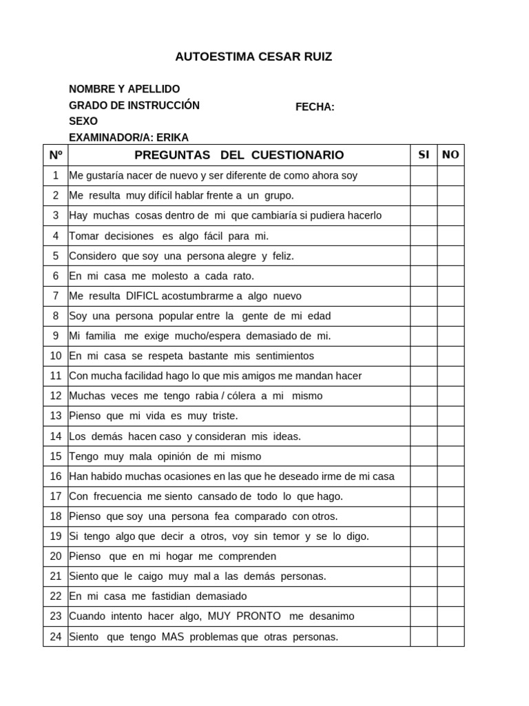 Autoestima Cesar Ruiz Imprimir | PDF