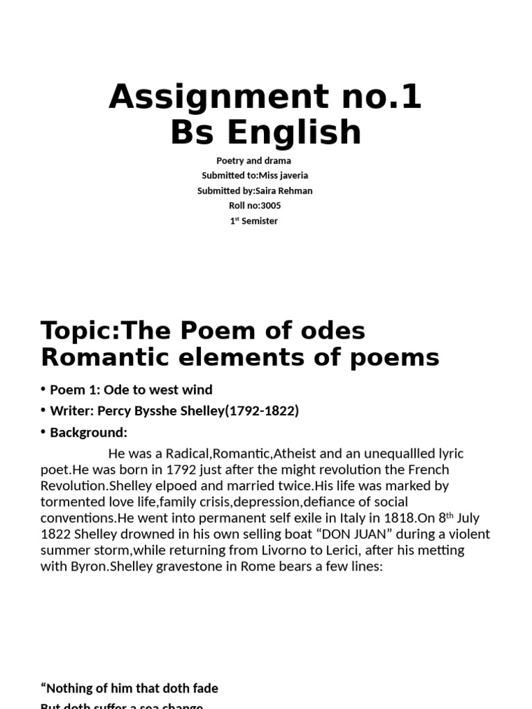 Romantic Poetry Analysis: Odes Explored | PDF | John Keats | Percy ...