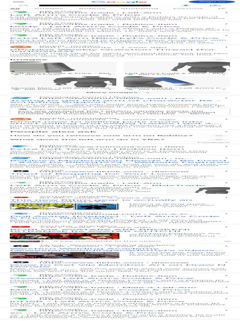Left Arm Rblxtrade - Google Search | PDF