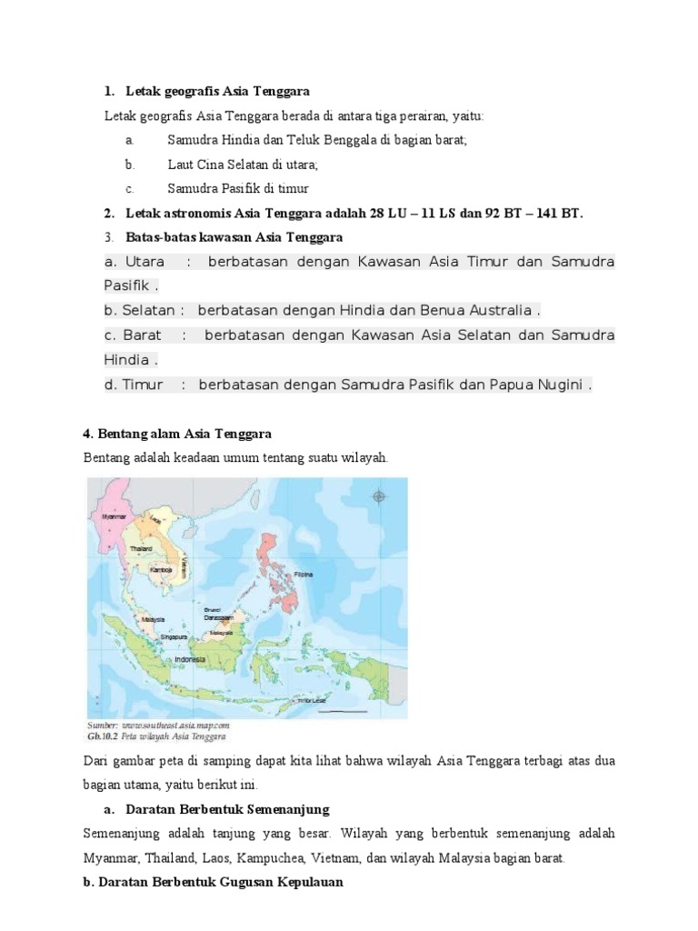 Letak Geografis Asia Tenggara