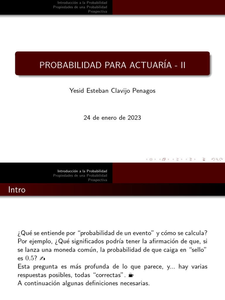 Introducción a la Probabilidad y sus Propiedades | PDF | Teoría de ...